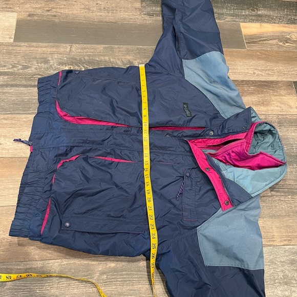 Columbia Mens L Powder Keg 3 in 1 Navy Blue Green Purple Lined Jacket Coat - Picture 12 of 16